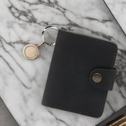 Handmade Minimal Leather Wallet with Snap Closure – Personalized & Elegant Design