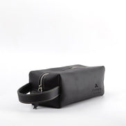 Personalized Calfskin Leather Toiletry Bag: Engraved Travel Dopp Kit