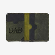 Personalized Leather Card Holder, Custom Dad Wallet, Calfskin Card Case