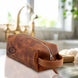 Personalized Calfskin Leather Toiletry Bag: Engraved Travel Dopp Kit