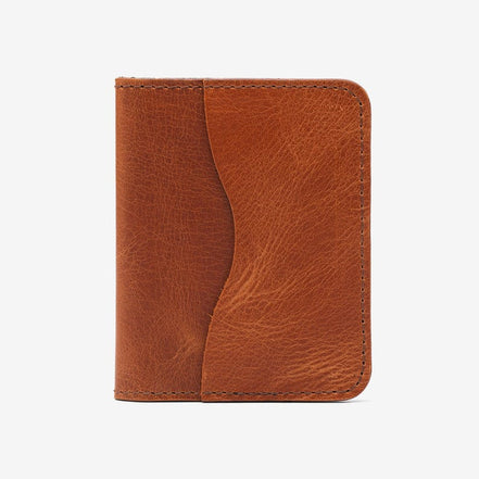 Personalized Leather Card Holder, Custom Minimalist Calfskin Wallet