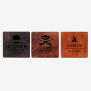 Personalized Sports Leather Mousepad, Engraved Calfskin Desk Pad