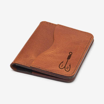 Personalized Leather Card Holder, Custom Minimalist Calfskin Wallet