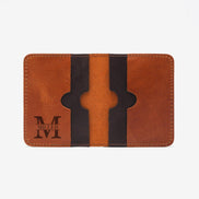 Personalized Leather Card Holder, Custom Minimalist Calfskin Wallet