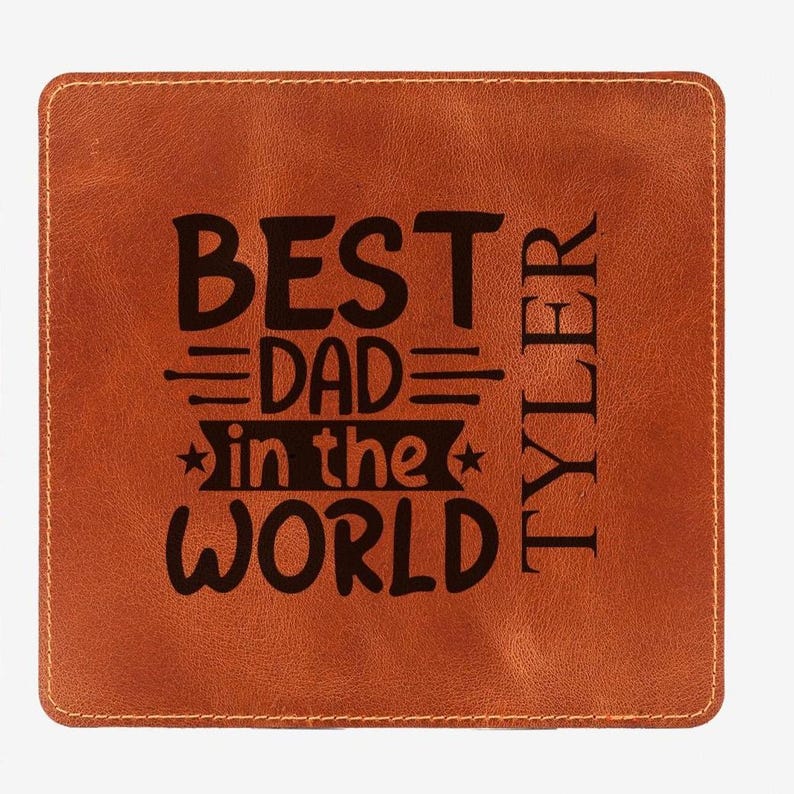 Personalized Calfskin Leather Mousepad, Custom Engraved Desk Pad