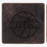 Personalized Calfskin Leather Mousepad, Custom Engraved Desk Pad