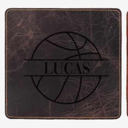Personalized Calfskin Leather Mousepad, Custom Engraved Desk Pad