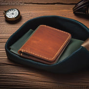 Handcrafted Genuine Leather Minimal Wallet – Customizable, Hand-Stitched & Premium Finish