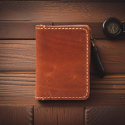 Handcrafted Genuine Leather Minimal Wallet – Customizable, Hand-Stitched & Premium Finish