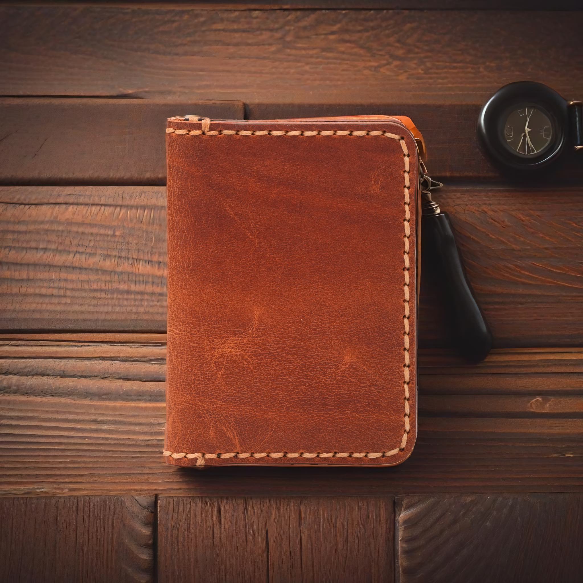 Handcrafted Genuine Leather Minimal Wallet – Customizable, Hand-Stitched & Premium Finish