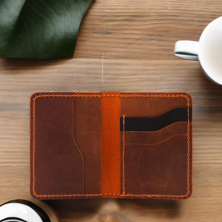 Handmade Genuine Leather Wallet with 6 Card Slots – Customizable & Minimal Design