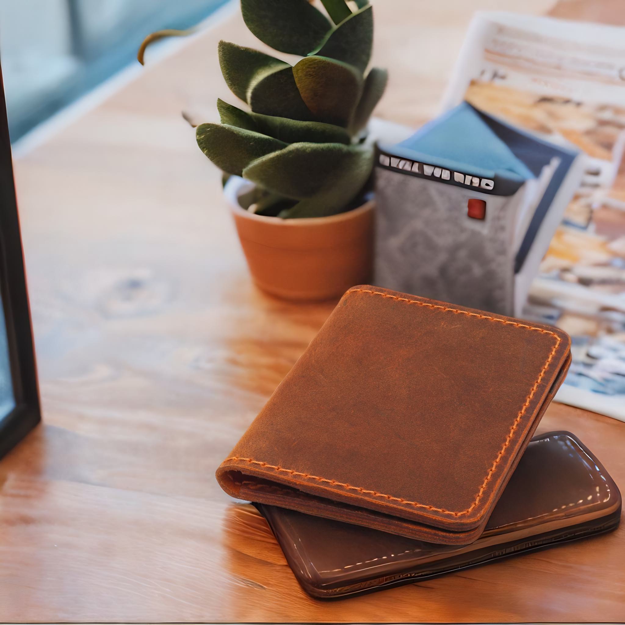 Handmade Genuine Leather Wallet with 6 Card Slots – Customizable & Minimal Design