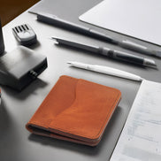 Handmade Genuine Leather Wallet with 4 Horizontal Card Slots – Customizable & Minimal